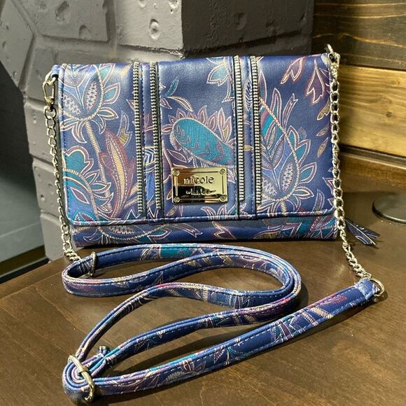 Nicole by Nicole Miller Wallet Convertible Clutch Crossbody Zipper Purse - Picture 1 of 11